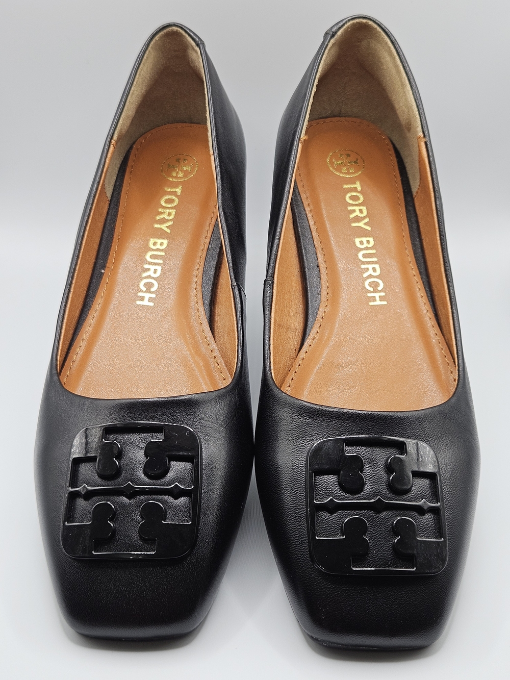 Tory Burch Georgia Black Square Toe Ballet Flats - Women's Size 4M US - LIKE NEW